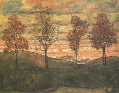 Egon Schiele Four Trees (mk12)